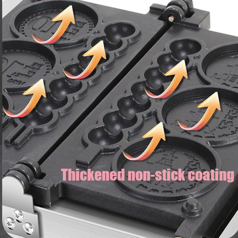 Mini Waffle Maker Machine - 4-hole 110V/220V Non-stick Round Shape Cheese
