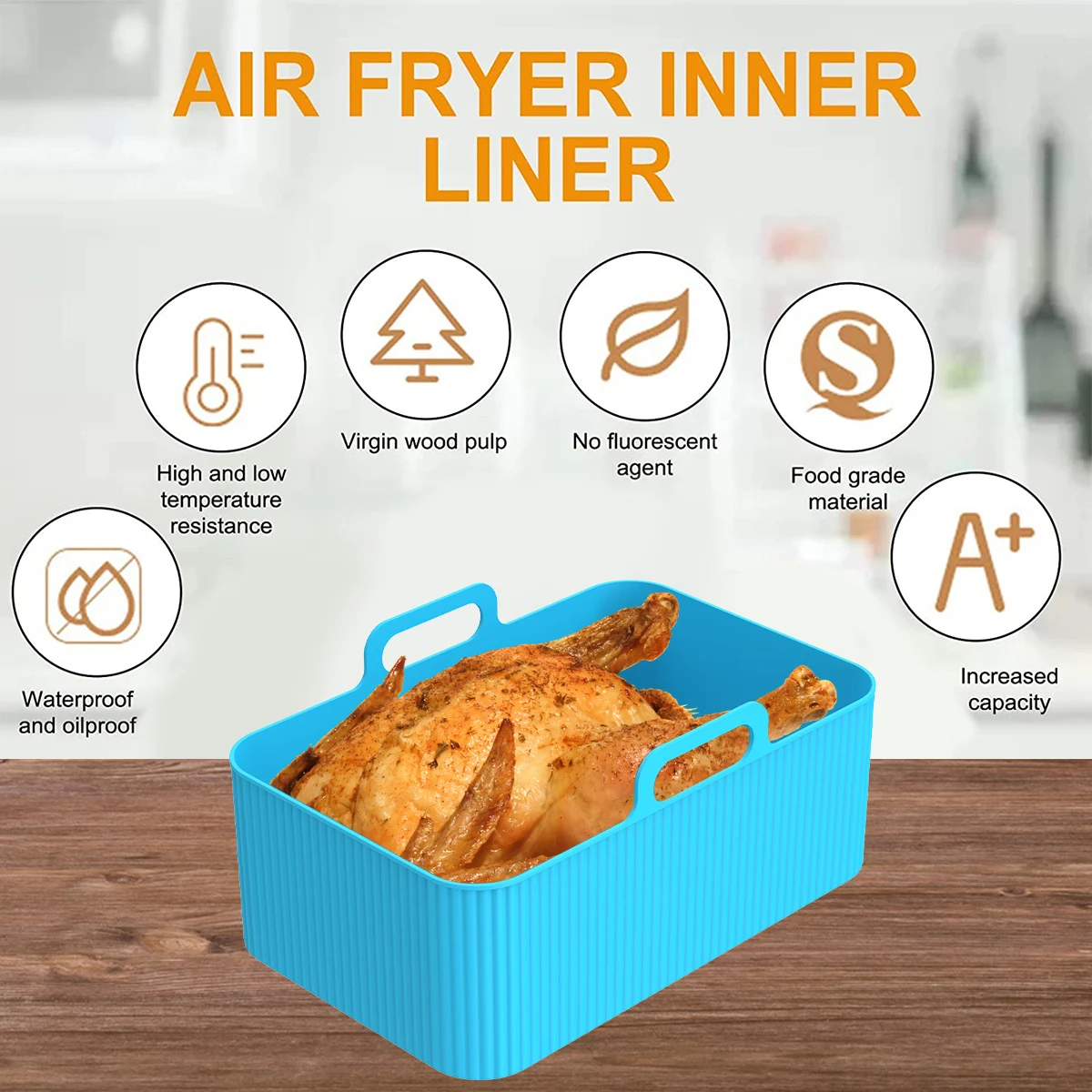 2Pcs Air Fryer Silicone Liner  - đánh giá và giá Air Fryer Silicone Pot Liner