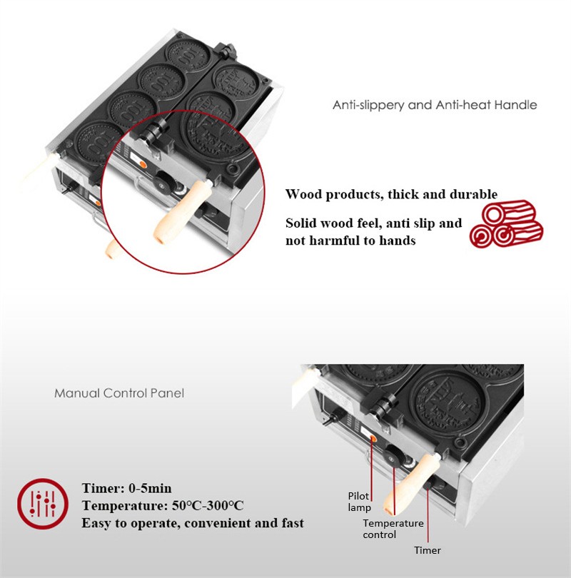 4pcs Small Gold Coin Bread Waf - đánh giá và giá Mini Waffle Maker Machine